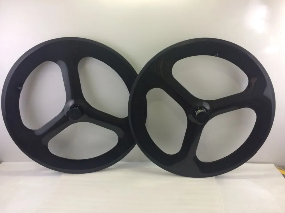 700C フルカーボン 3 スポークカーボンホイール 70 ミリメートル深さ