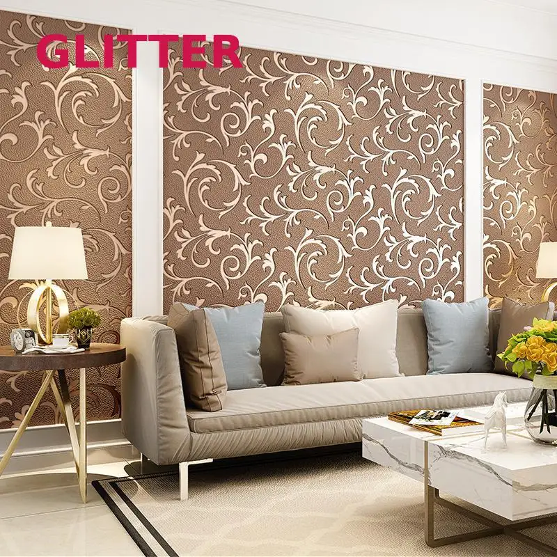 

Luxury High Quality Thick Wallpaper Brown Non-woven Living Room TV Background Wallpaper Modern Living Room Bedroom Wallpaper