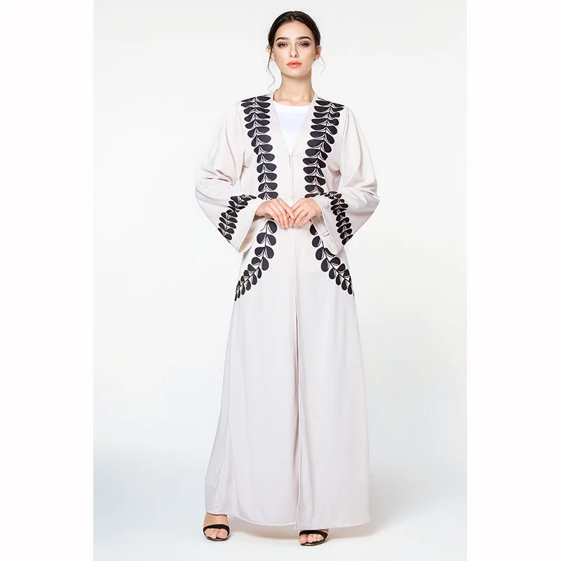 Принт jalabiya Ночное платье abaya в Дубае винтажная модная мусульманская одежда кардиган