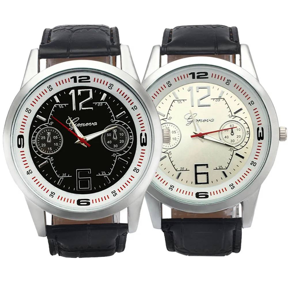 

2017 Fashion Large Dial Military Quartz Men Watch Leather Band Sport watches High Quality Clock Wristwatch Relogio Masculino