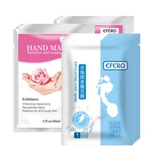 EFERO 6 шт. отшелушивающая маска для ног носки для педикюра удаляет омертвевшую кожу маска для ног+ 6 шт. увлажняющая маска для рук перчатки
