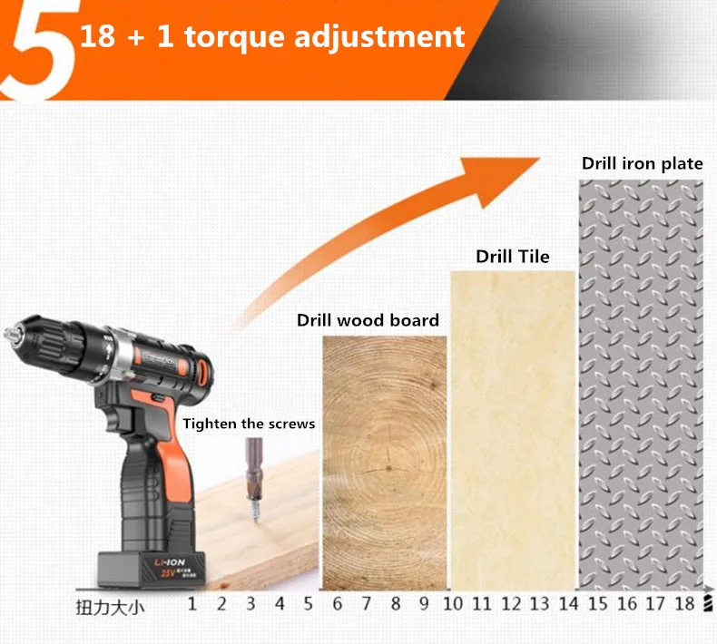 XLTOWN 12/16. 8/25 В аккумуляторная дрель Универсальный перезаряжаемые литиевых батарея шуруповерт бытовой механические инструменты