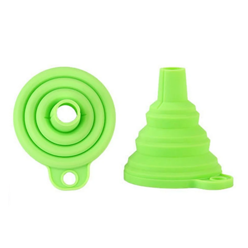 

Telescopic Long Neck Kitchen Funnel Silicone Folding Candy Color Funnel Household Liquid Dispensing Oil Grid High Temperature
