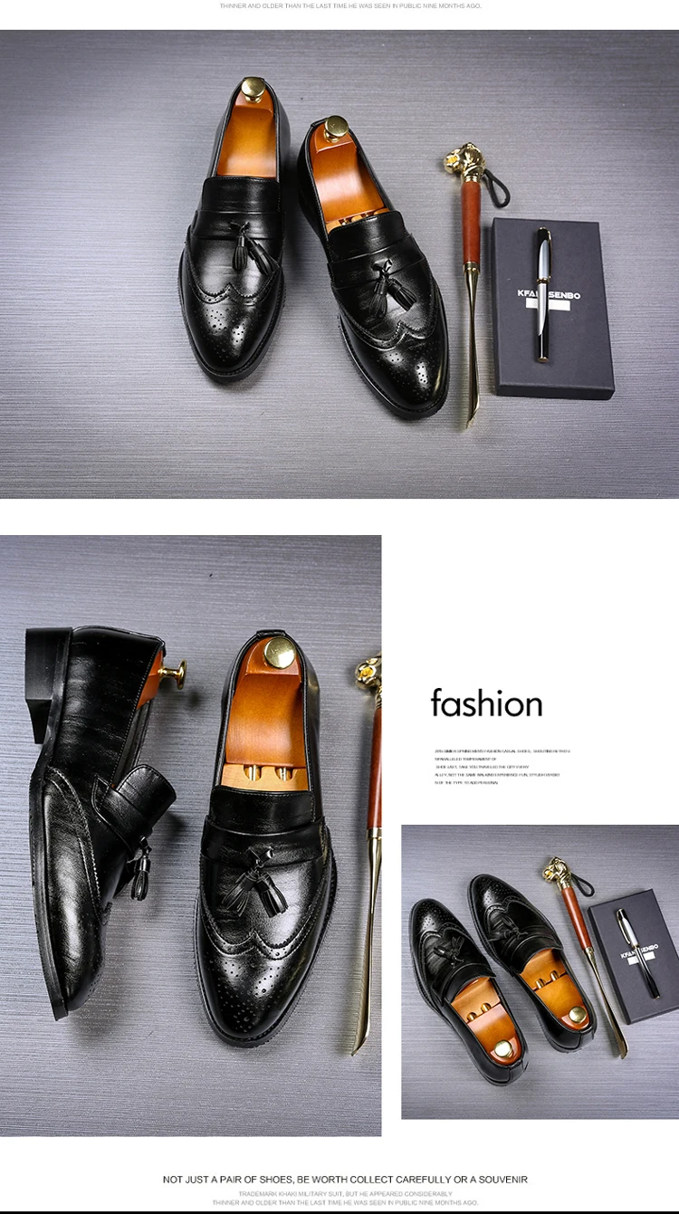 Мужские кожаные модельные туфли; дизайнерская Брендовая обувь; классические броги с бахромой; Мужская обувь; официальная обувь; обувь bullock; большие размеры 37-48