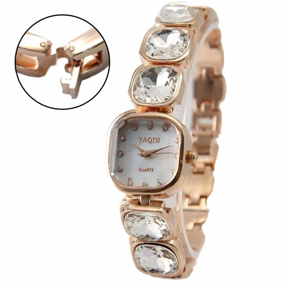 

FW874A Square Rose Gold Tone Watchcase White Dial Ladies Women Bracelet Watch
