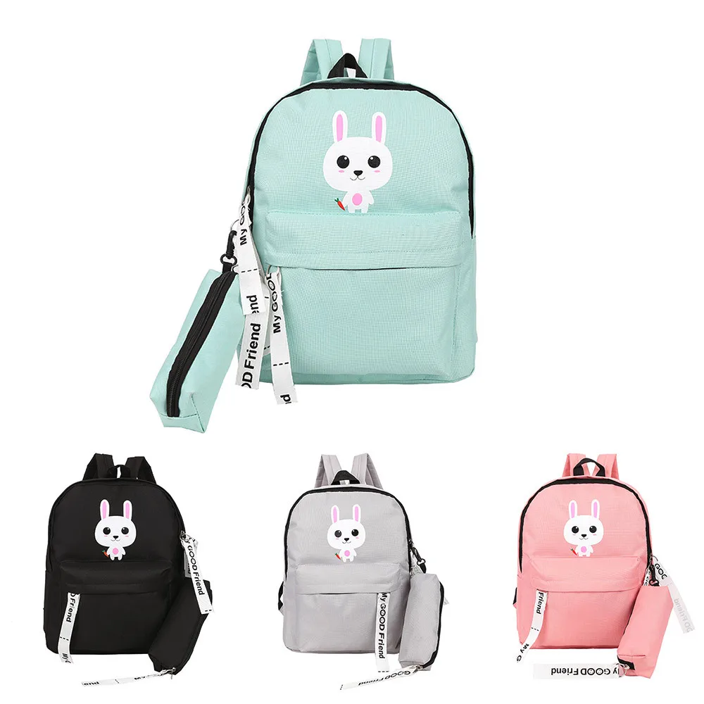 

Naivety Zipper Adult Backpack Polyester Teenage Girls School Cartoon Backpack Bag Zipper Solid Pocket Students Bags 10Jul 16
