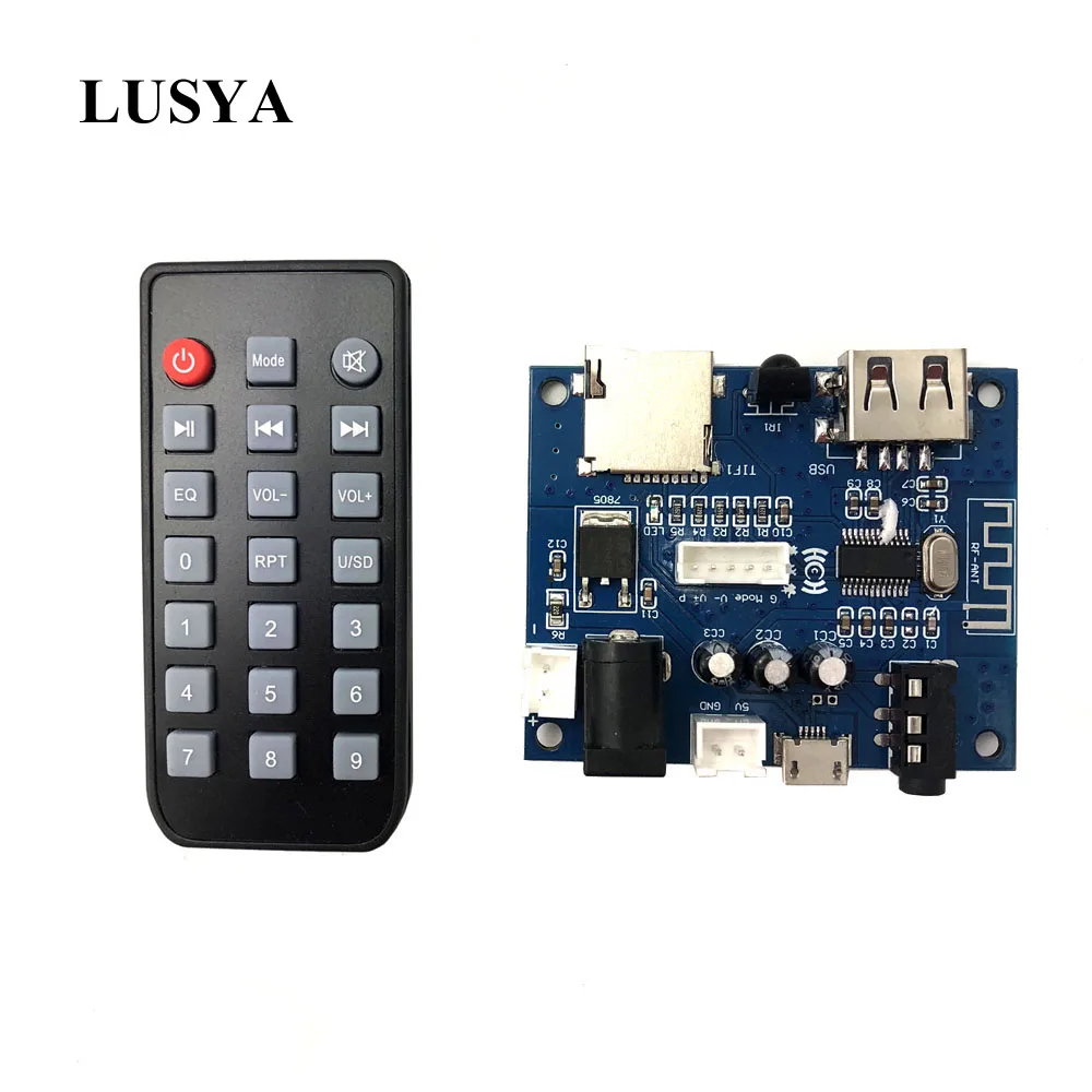 

Lusya Bluetooth 5.0 audio receiving module U disk card lossless audio playback with remote control DC5-25V G11-002