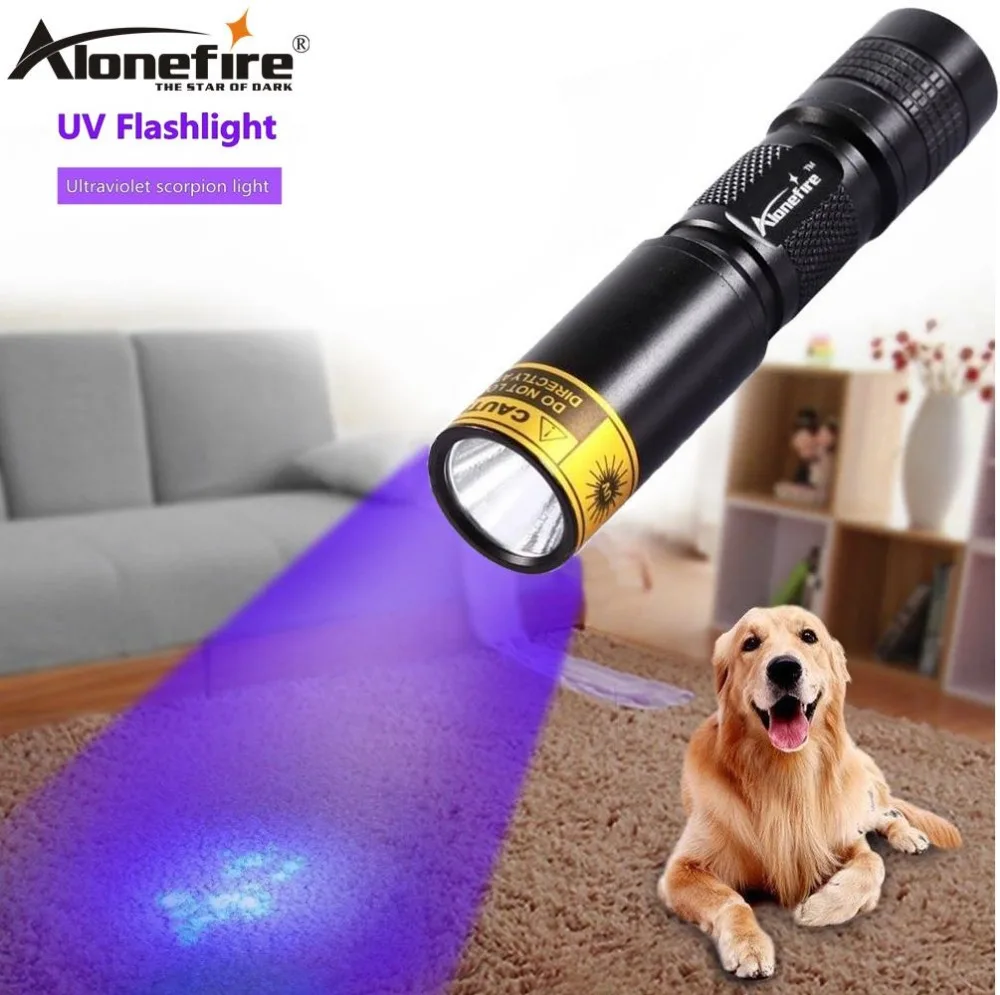 

Authentic ALONEFIRE SV317 365nm UV led flashlight torches lamp ultraviolet light to detect For 1x AA /14500 rechargeable battery