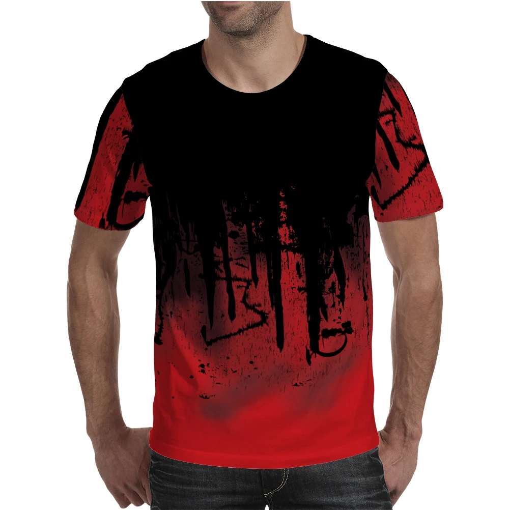 Plus Size Hand-painted Splash ink T-shirts O-neck T Shirt Street Wear Long Sleeves Tee&Tops Casual Male Normcore/minimalist