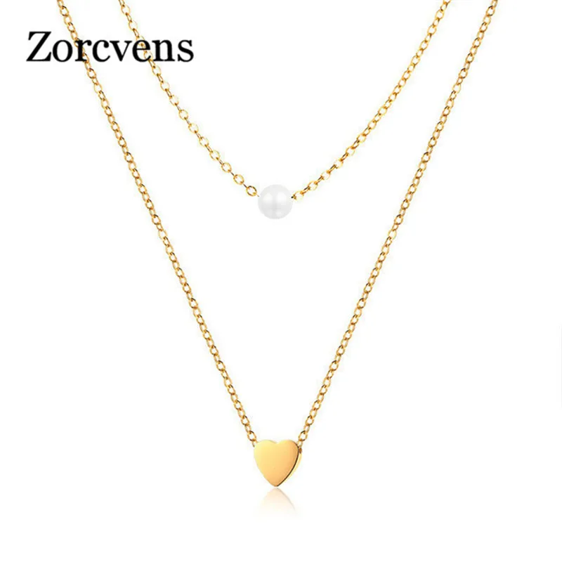 

LETAPI Layered Heart Cross Charm Choker for Women Simulated Pearl Stainless Steel Elegant Female Chic Street Wear Jewlery