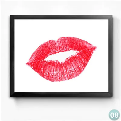 Красные губы холст живопись мода макияж картина стены Искусство печать плакат живопись Будьте собой как бы художественная работа с цитатами печать HD2146