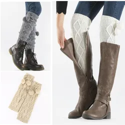 fashion new knitted jacquard diamond hanging ball socks set Female students autumn and winter pile wool leg boots set fashion new knitted jacquard diamond hanging ball socks set Female students autumn and winter pile wool leg boots set