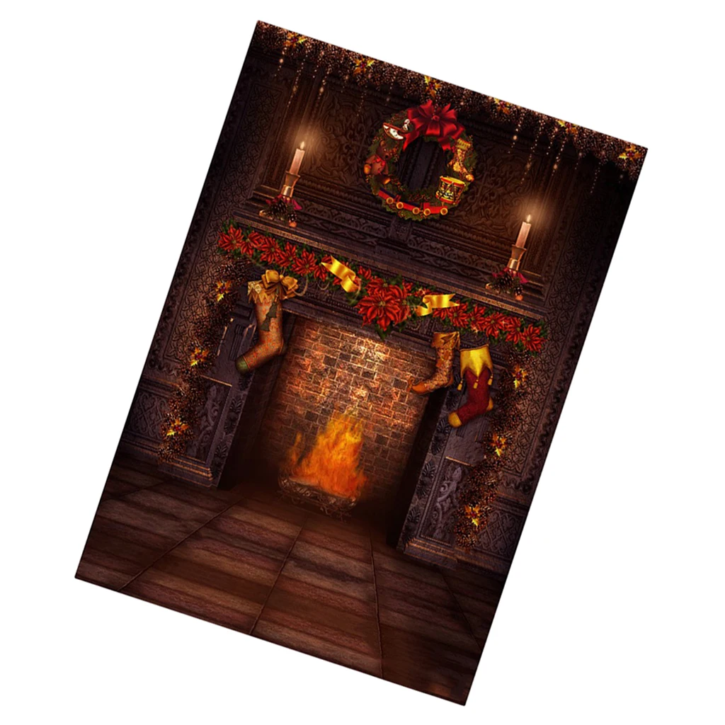 60*120cm Backdrop Photography Cloth for  Dollfie Dollhouse Life Scenes Decor Christmas Ornaments Fireplace