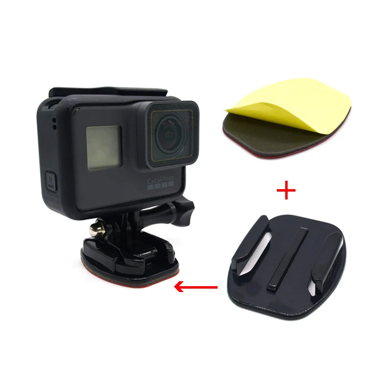 4pcs Flat Curved Base Mount With 3m Adhesive Stickers+2pcs Vertical Surface J-Hook Base for GoPro Hero 5 6 camera accessories Set  (10)