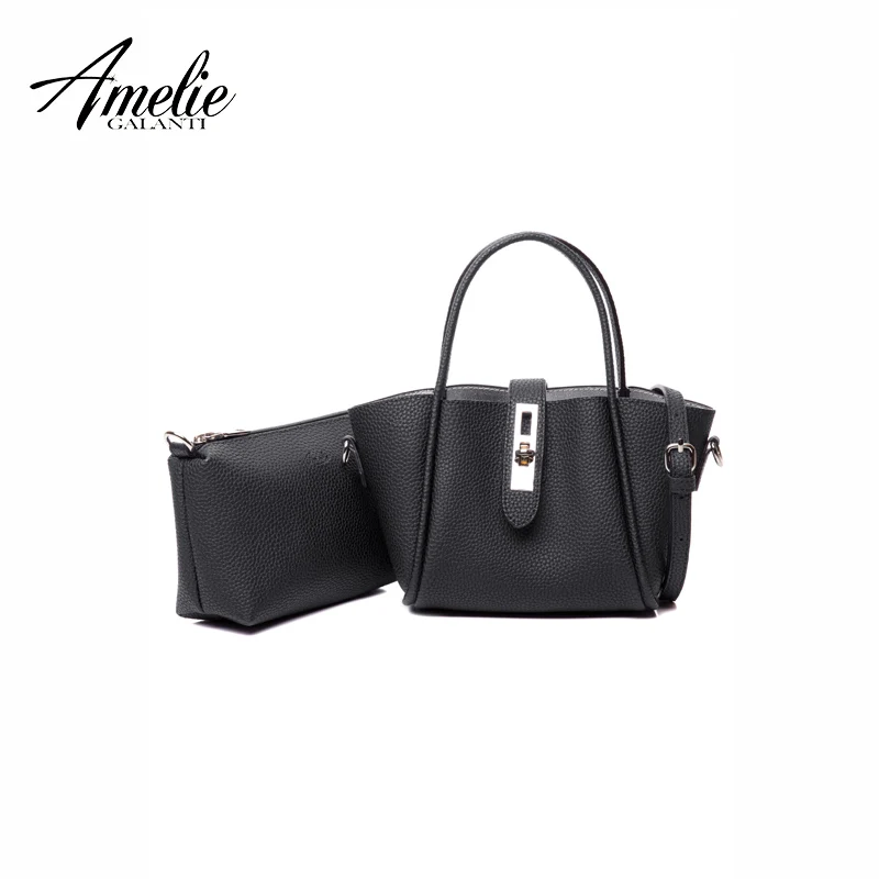 

AMELIE GALANTI Women Handbag Composite Bag PU Leather Women Shoulder Bags Fashion Solid Women Crossbody Bags Hasp Casual Totes