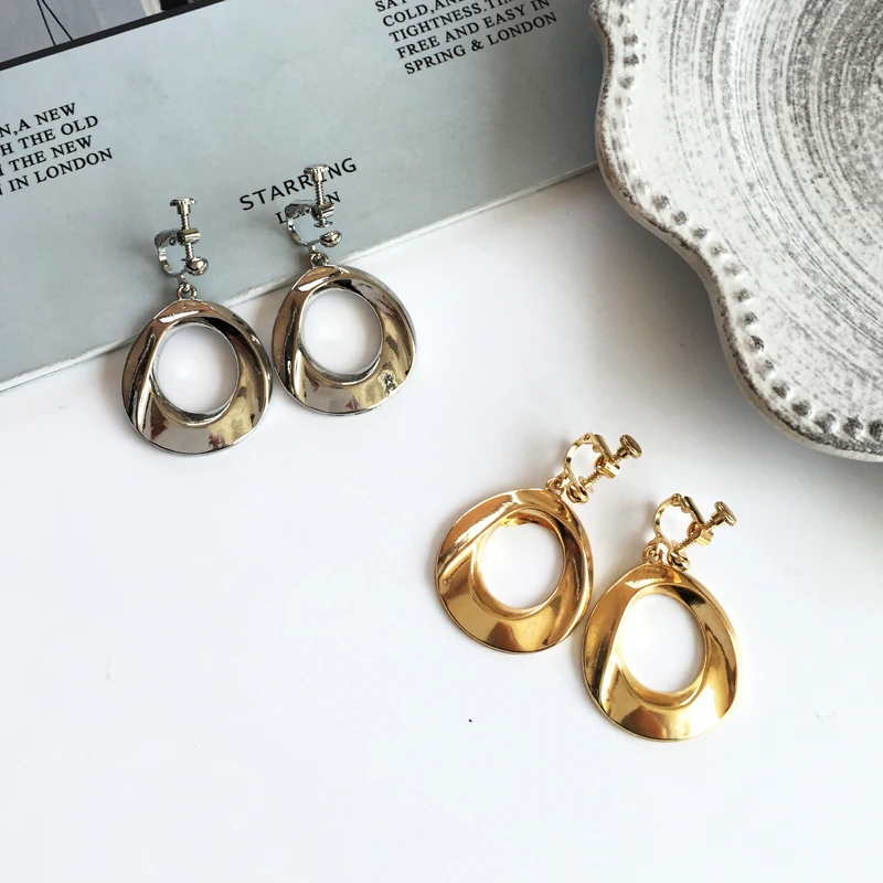 

Free Shipping New Design Teardrop Shinny Gold Rhodium Fashion Earring