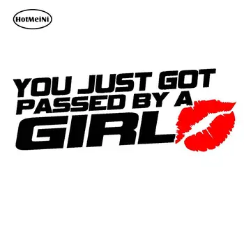 

HotMeiNi Car Sticker Black/Sliver You Just Got Passed By A Girl Sticker Funny Jdm Race Car Truck Window Decal 18cm