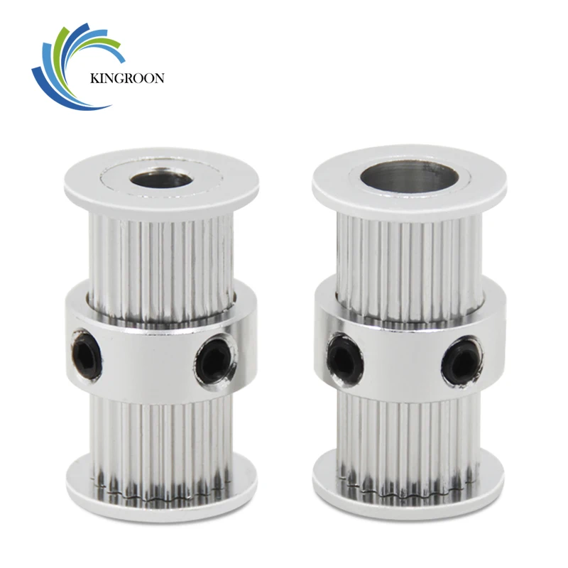 Gt2 20Tooth Timing Pulley Double Round Headed Synchronous Wheel Gear 20 Teeth For Belt 3D Printer Parts 2Gt Screw Aluminum Part huismerk kopen in de aanbieding