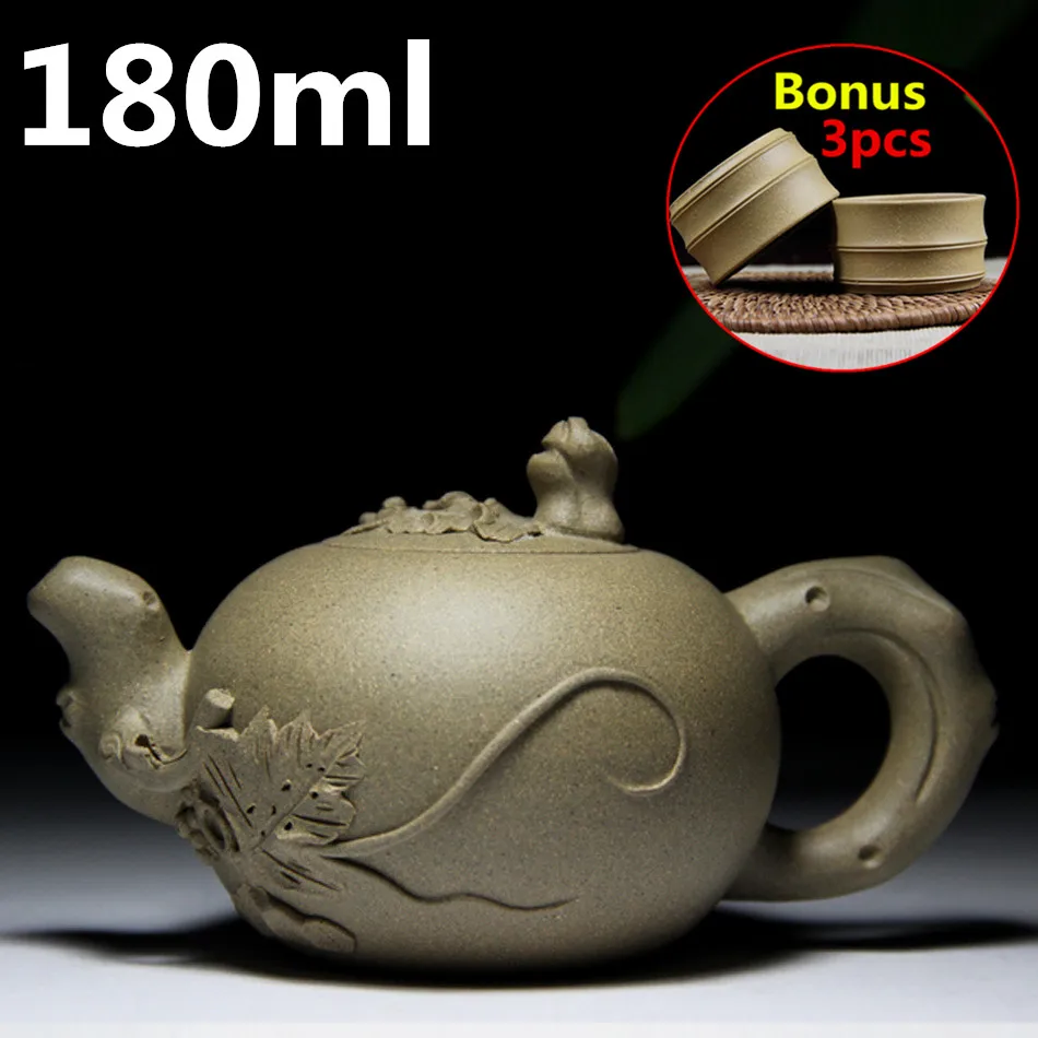 

Chinese ZiSha Teapots 180ml Travel Tea Set Handmad Tea Pot Ceramic Bouns 3 Tea Cups YiXing Clay Tea Set Gift Box Free Shipping