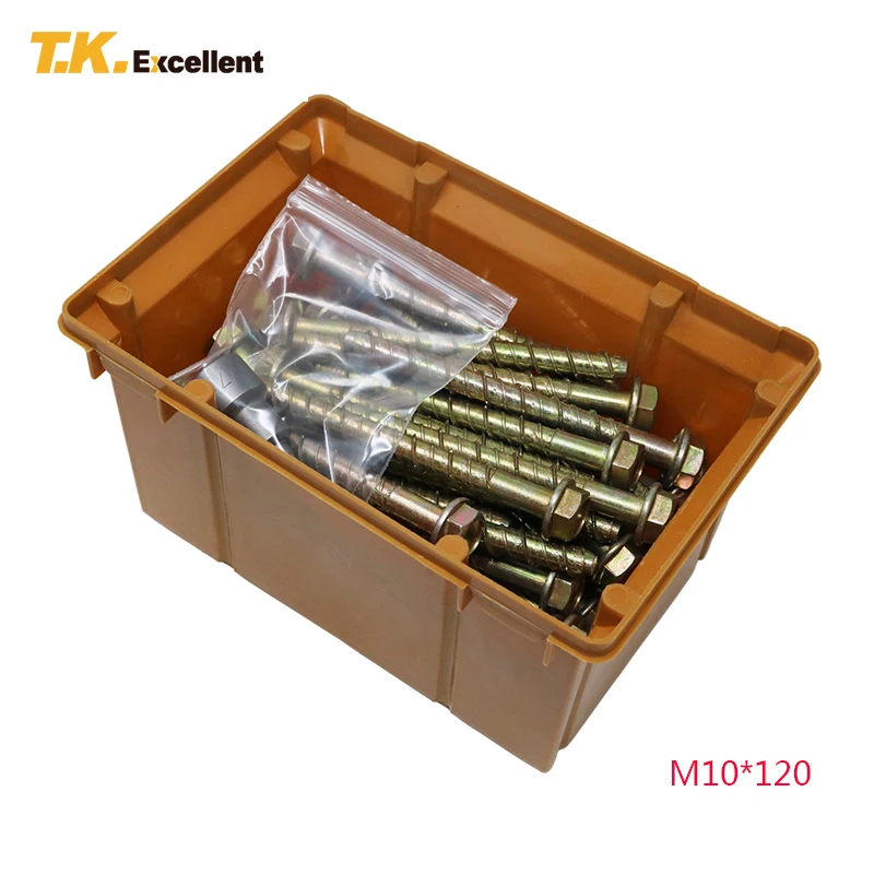 

T.K.EXCELLENT 40 Pcs Self-Tapping Screws Concrete Screw External Hexagon Bolt M10*120 17mm SHot Peen Inner Hexagon Socket Bolt