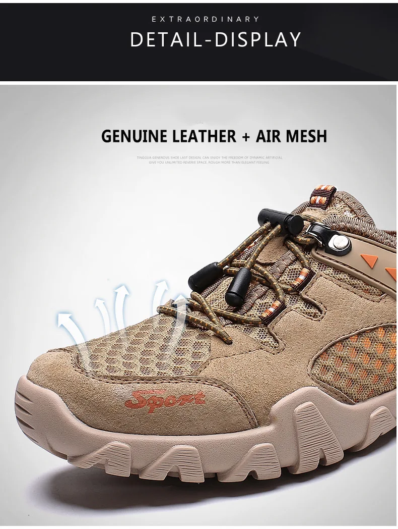 Men Outdoor Sneakers Breathable Anti-skid Hiking Shoes Summer Quick Dry Hiking Sandals for Man Trekking Trail Water Shoes (8)