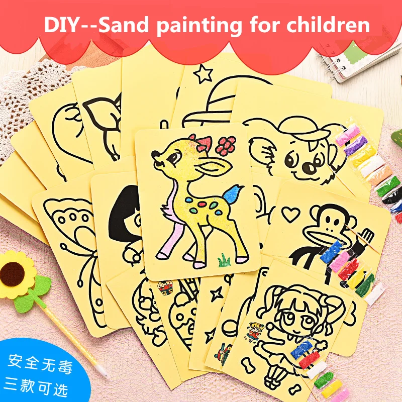 Dubbi sable peinture pour enfants bricolage dessin 3 taille jouets papier art créatif pour enfants bricolage jouet cadeaux de noël, nouvel an gif