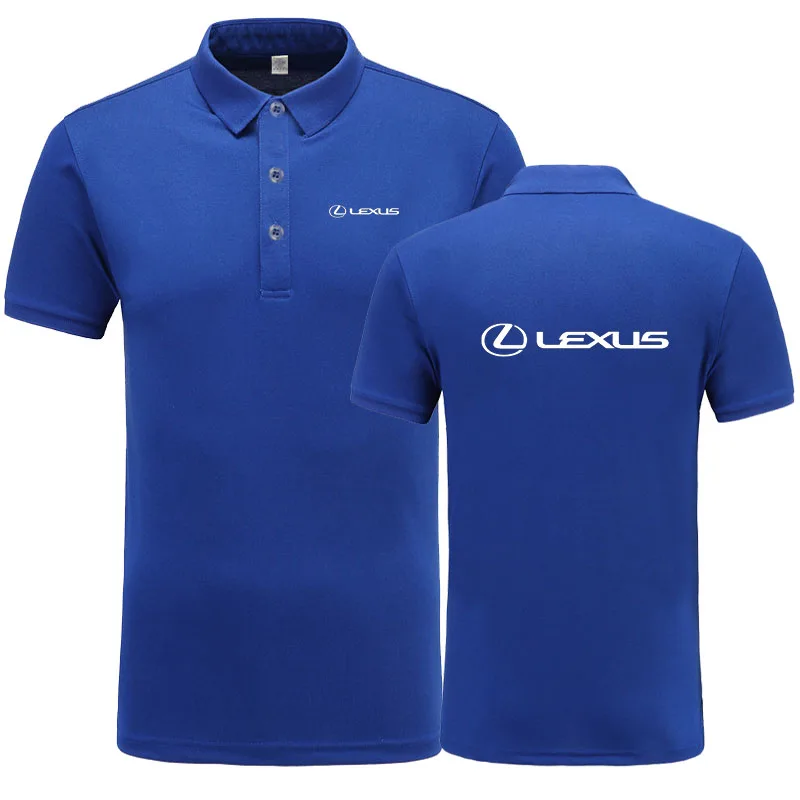 Новое поступление брендовая одежда Мужская тенниска с логотипом повседневная мужская Lexus рубашка поло короткий рукав рубашка поло - Цвет: Синий