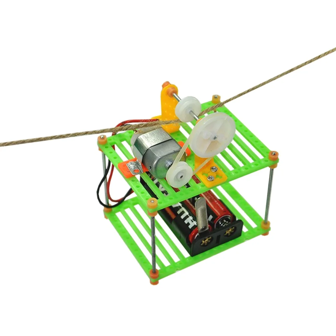 

Sightseeing Cable Car Shape Children Physical Science Electrical Experiment Kits Stem Toy batteries (not included)
