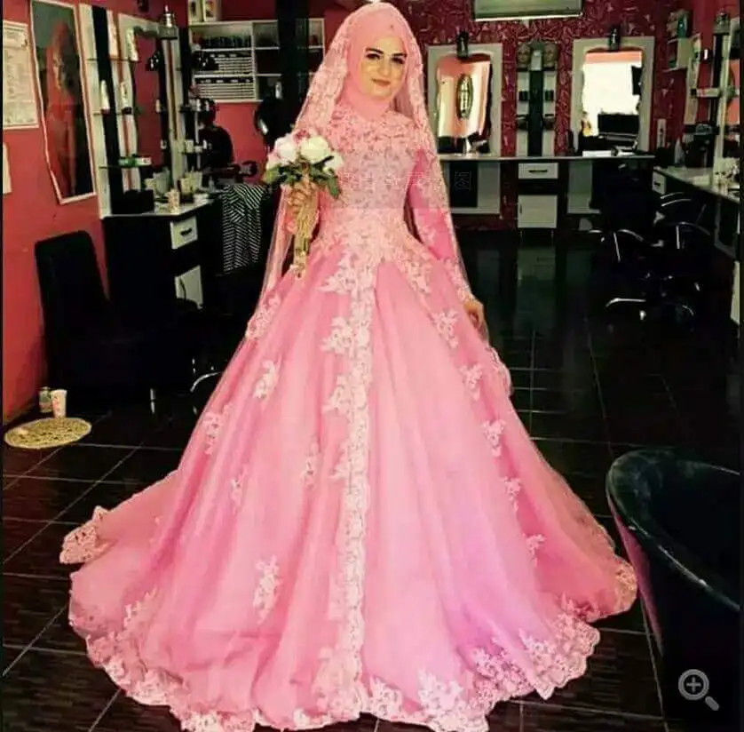 Роскошное кружевное бальное свадебное платье Модное Вечернее Платье De Mariage Розовые Свадебные платья последние аппликации Vestido De Noiva