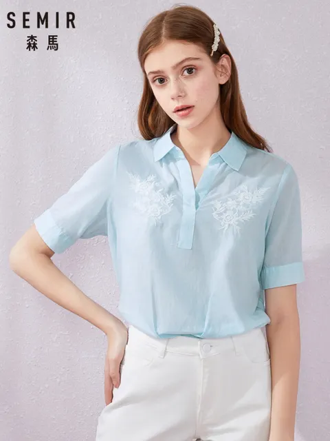 US $7.35 SEMIR Women Blouse and Tops Summer Top Casual Loose Solid Chiffon Blouses Female Shirts Vest Blusa 