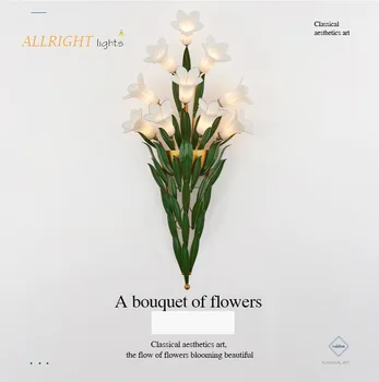 

Creative Simulation Flower Wall lamp Music Bar peach flower Decoration light Iron E27 plant lighting Fixtures