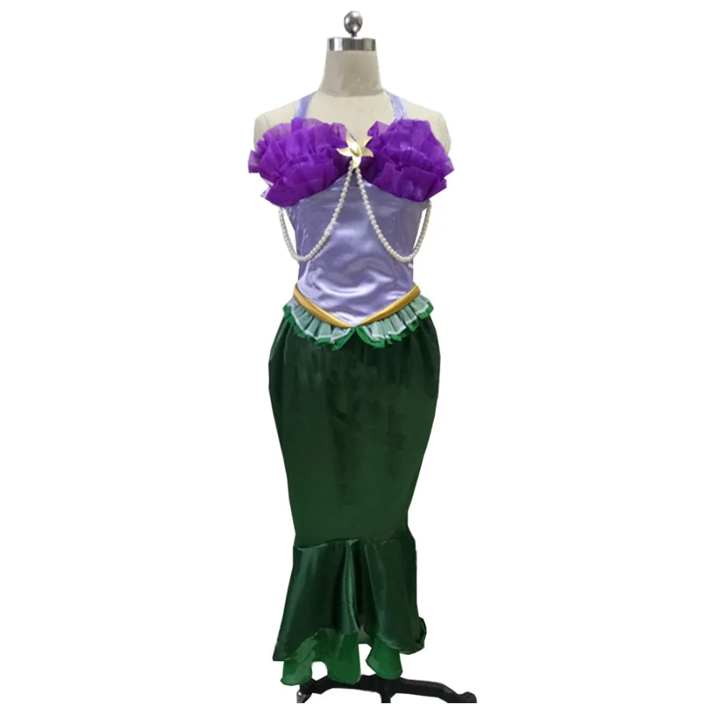2017 Little Mermaid Ariel Cosplay Top Skirt Adult Women Party Hallowwen
