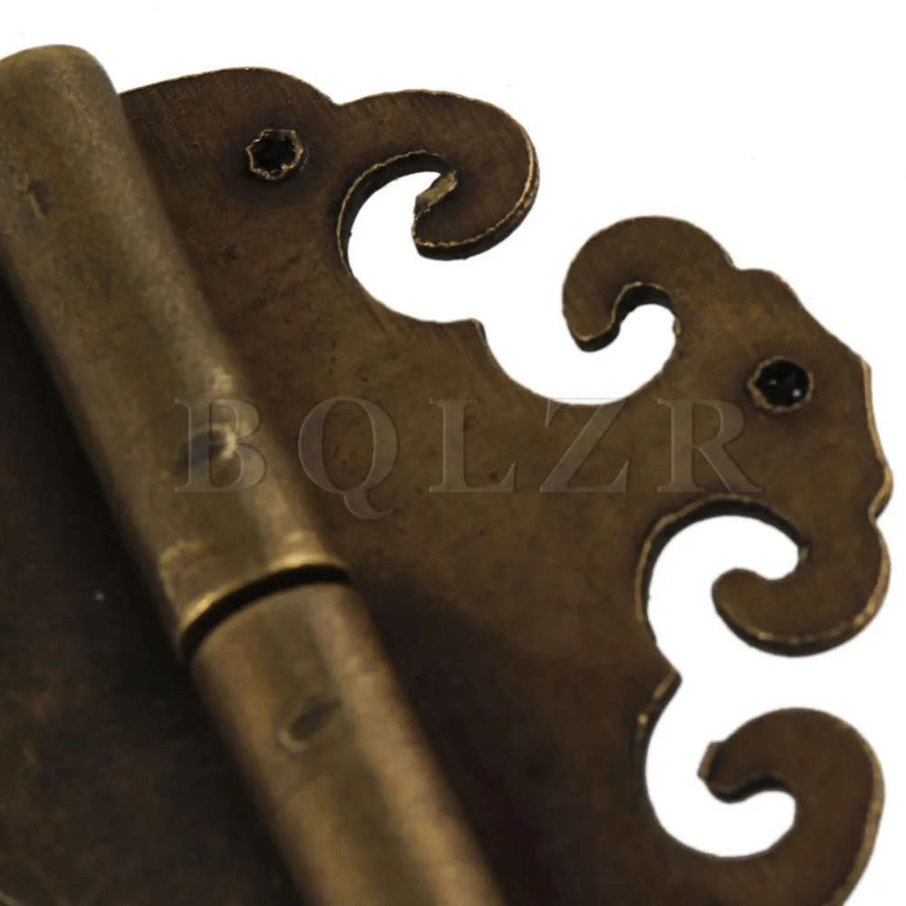 BQLZR 2pcs 40 x 40mm Antique Auspicious Clouds Decorative Bronze Surface Hinges