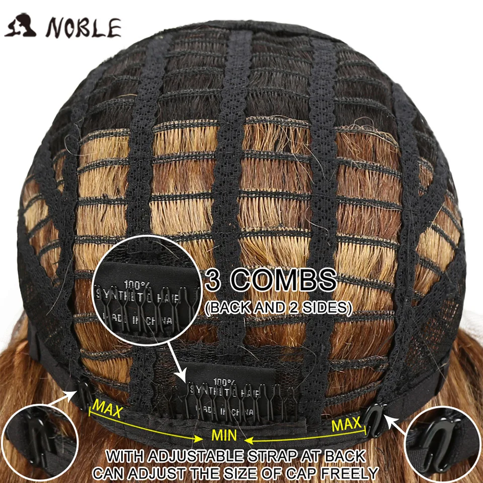 NOBLE Hair Synthetic Lace Wigs Heat Resistant Ombre Wig For Black Women 32 Inch Long Straight Hair Party Cosplay Wig For Women