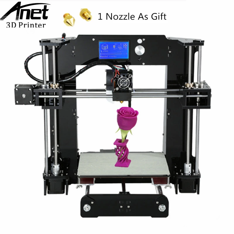 A6 3D Printer Original High Precision 3D Printer Prusa i3 Reprap Acrylic Frame Easy Assembly Hot Bed LCD Screen Moscow Warehouse