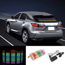 Niscarda автомобиль RGB светодиодный ритм музыки вспышки света звуковая активация Сенсор эквалайзер сзади стикер для лобового стекла укладки неоновая лампа 90×25 см