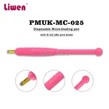 Большая распродажа 100 шт/партия розовые Одноразовые 3D ручки для микроблейдинга с 18U лезвие иглы ручной бровь Вышивание Татуировка ручные инструменты