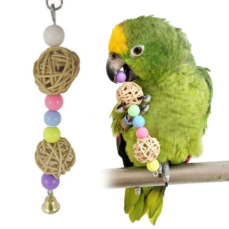 New Bird Toy Pet Parrot Loofah sponge vine rope ladder Position