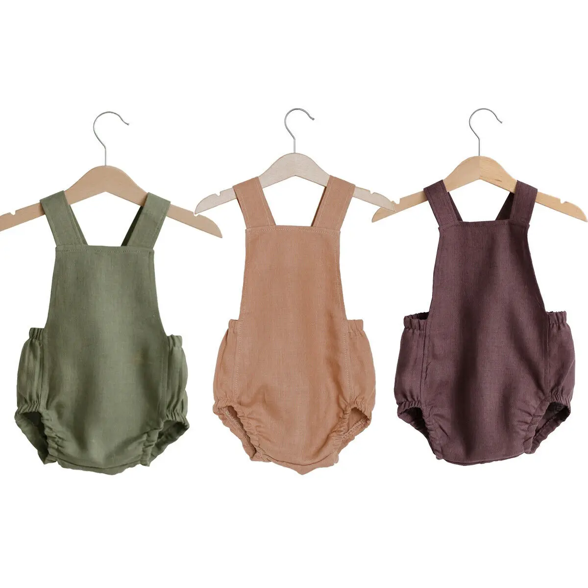 

Newborn Toddler Boy Girl Romper Infant Baby Summer Cotton Linen Sleeveless Backless Ruffle Jumpsuit Sunsuit Clothes