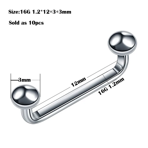 10 шт./лот G23 Титан пирсинг микродермальный якоря титановая Штанга пирсинг прямой соединитель с внутренней резьбой штанга гантельного типа поверхности полоска с основной частью ювелирные изделия - Окраска металла: T4705x10