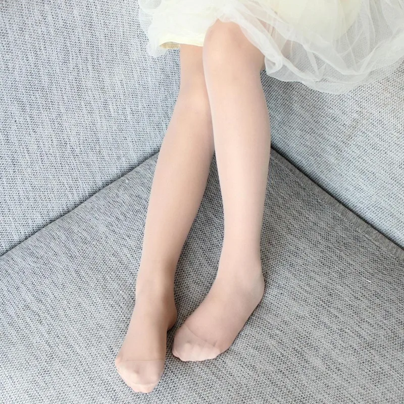 Thin Solid Black Flesh White Summer Tights for Children Baby Candy Color Girls Kid Sheer Pantyhose Stockings Dance Ballet Tight