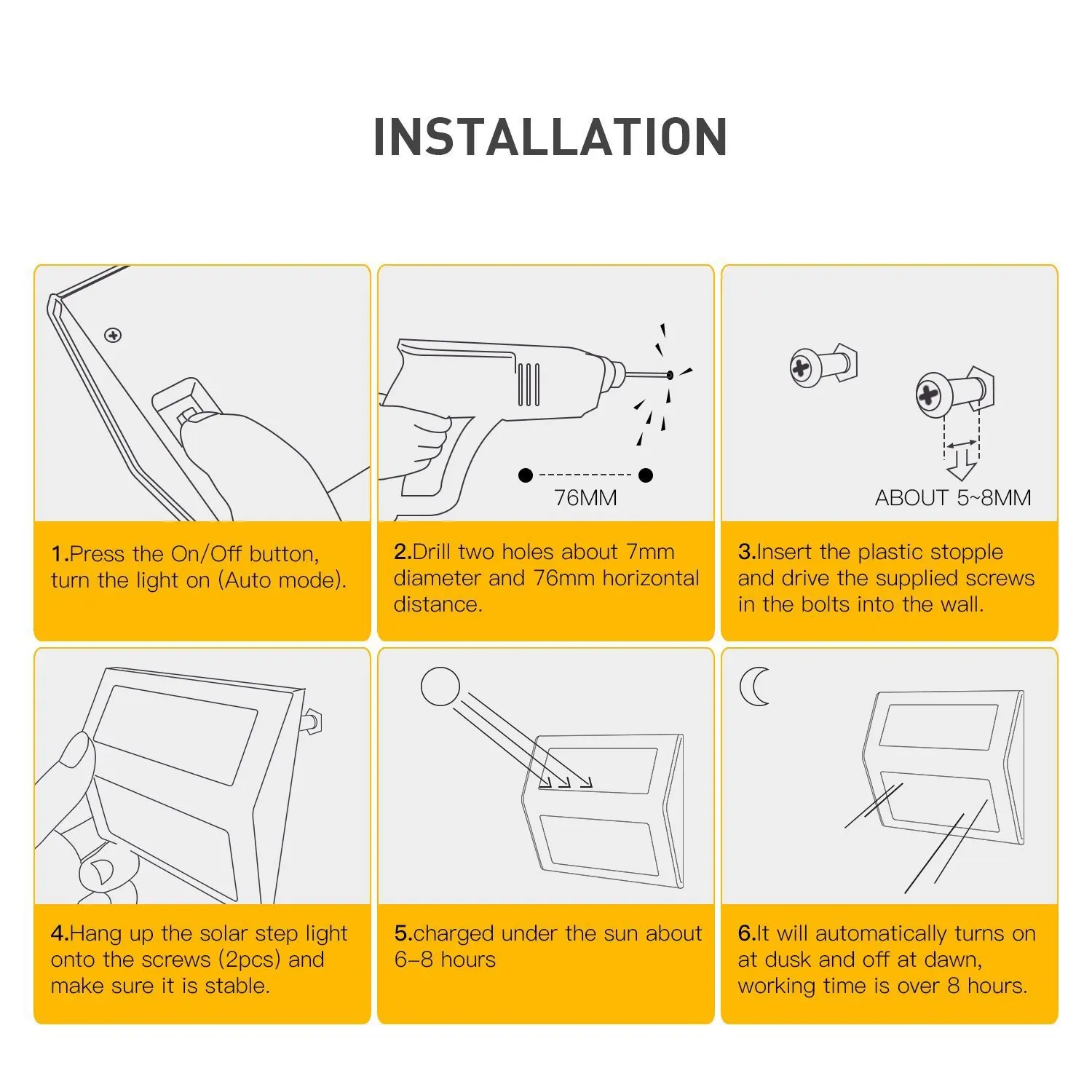 1PC 2PCS 4PCS LED Solar Light Stainless Steel 3LED IP65 Waterproof Solar Wall Lamp Outdoor Courtyard Pathway Fence Lighting