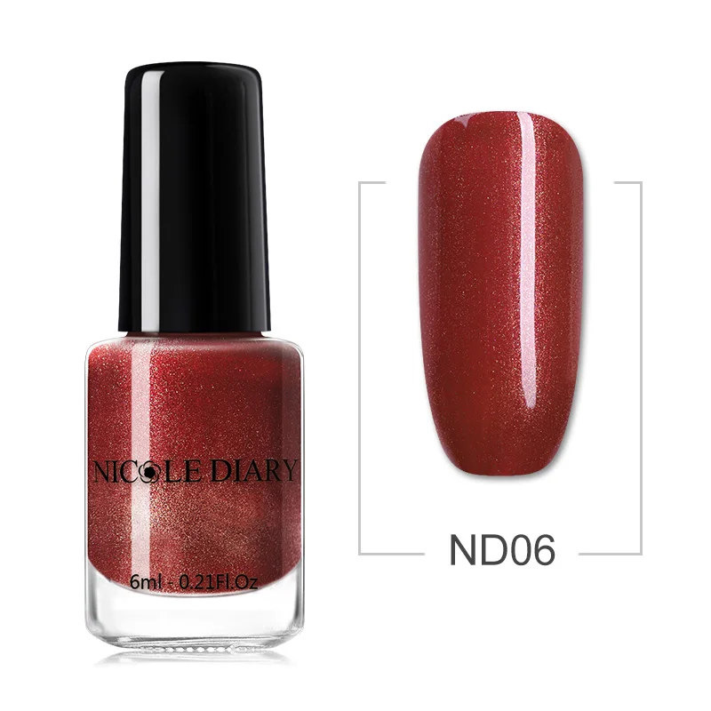 NICOLE DIARY 63 Цвета Лак для ногтей сплошной цвет красный серый розовый лак для ногтей на водной основе маникюр лак для ногтей 6 мл - Цвет: 83-ND06