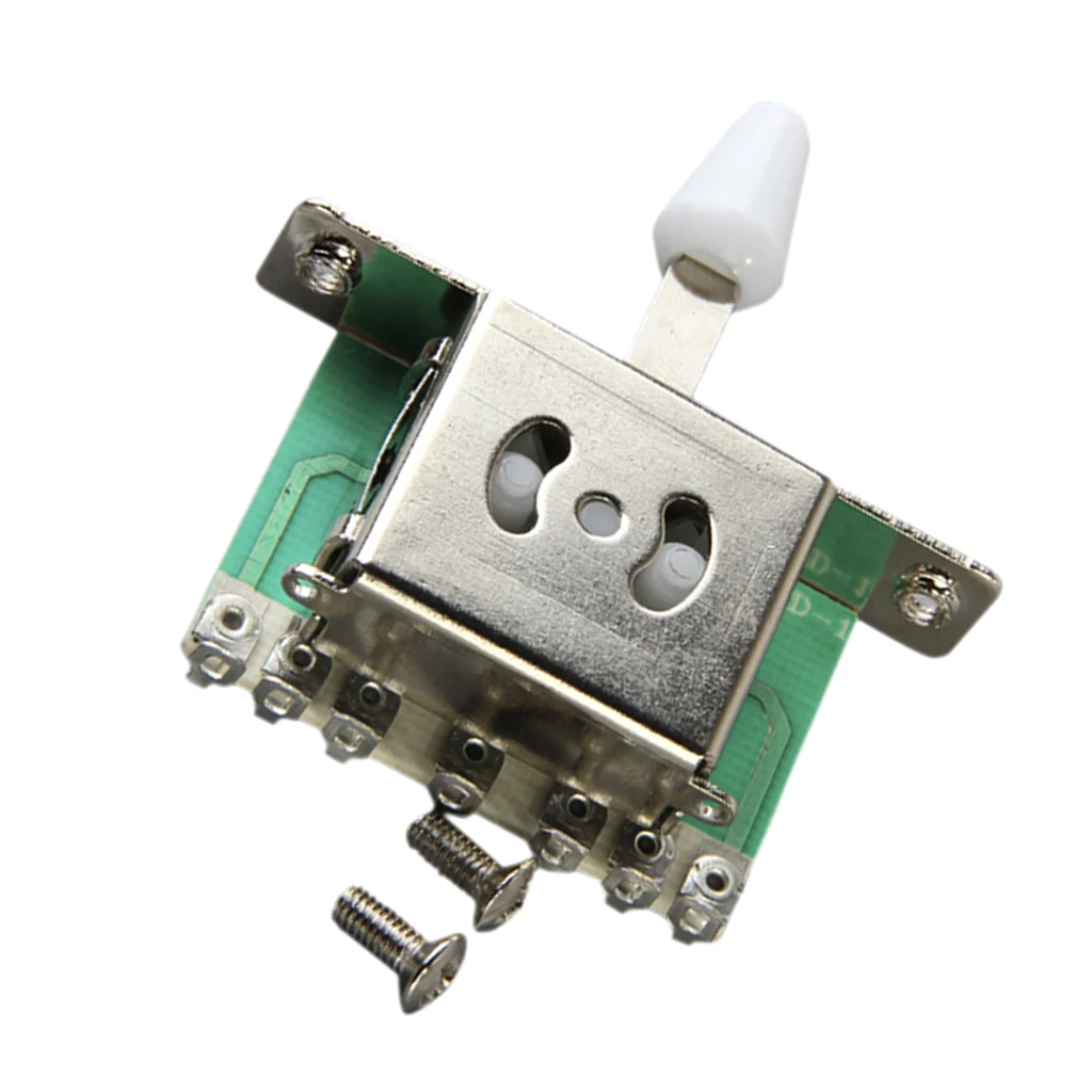 5 Way Blade Switch w/ White Knob For Fender Strat Electric Guitar