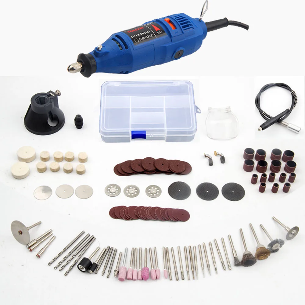 

220V Power Tools Electric Mini Drill with 0.3-3.2mm Univrersal Chuck & Shiled Rotary Tools For Dremel Drill