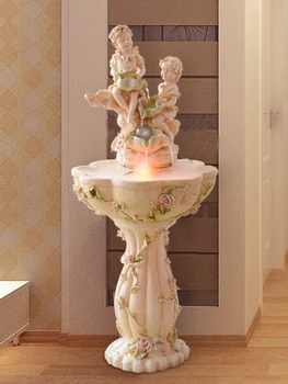 

European Fountain Water Water Display Lucky Wind Wheel Angel Fish Pond Living Room Decoration Wedding Gifts
