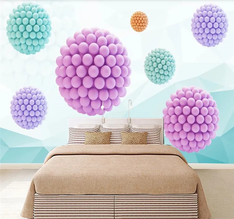 Custom wallpaper HD abstract space polygon ball 3D TV background wall - silk waterproof material Custom wallpaper HD abstract space polygon ball 3D TV background wall - silk waterproof material