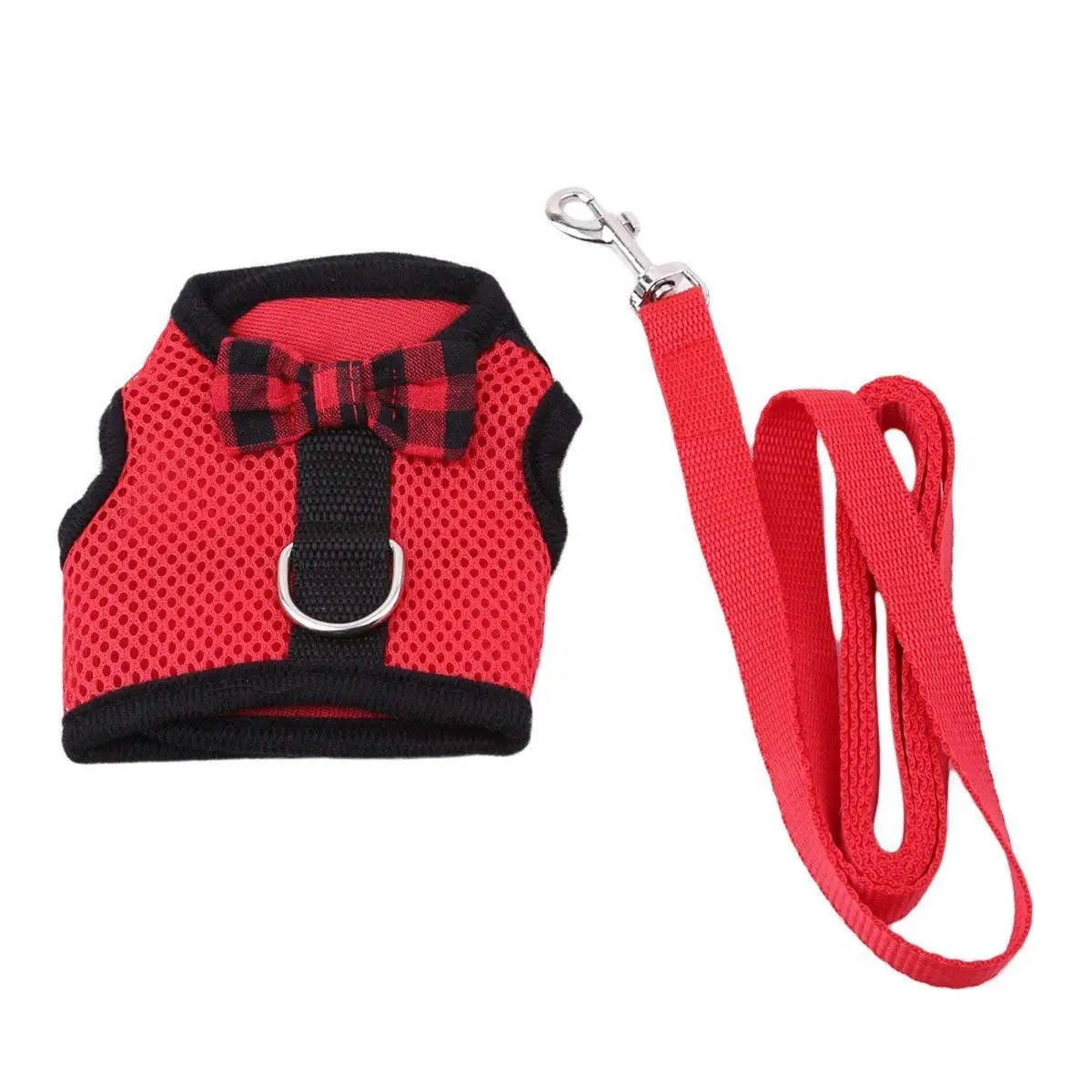 

Rabbit Harness Leash Vest Adjustable Breathable Mesh Walking Harness Set for Small Animal Bunny Cat Guinea Pig Rat