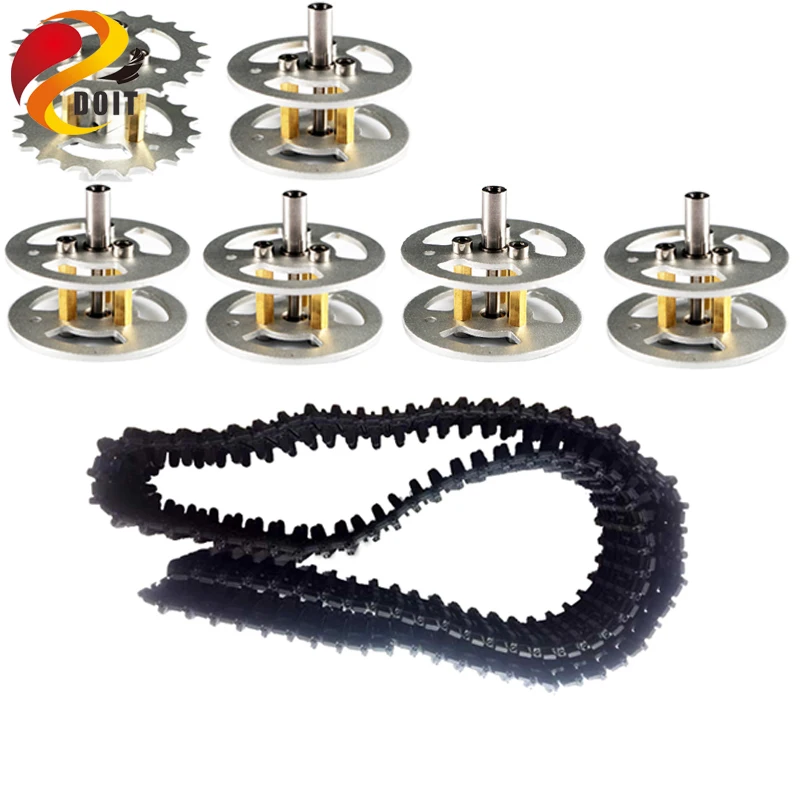 

One Set Accessory for Robot Tank Car Chassis including Metal Bearing Wheel, Driving Wheel, Tracks, Motor DIY RC Toy Part