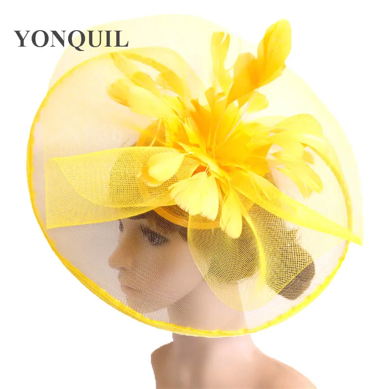 Flower Feather Hair Hat Fascinator Headband Clip Mesh Wedding Royal Ascot Formal